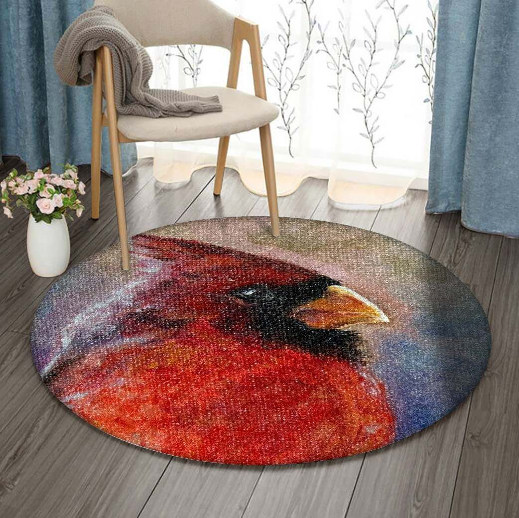 Cardinal Bird Round Carpet