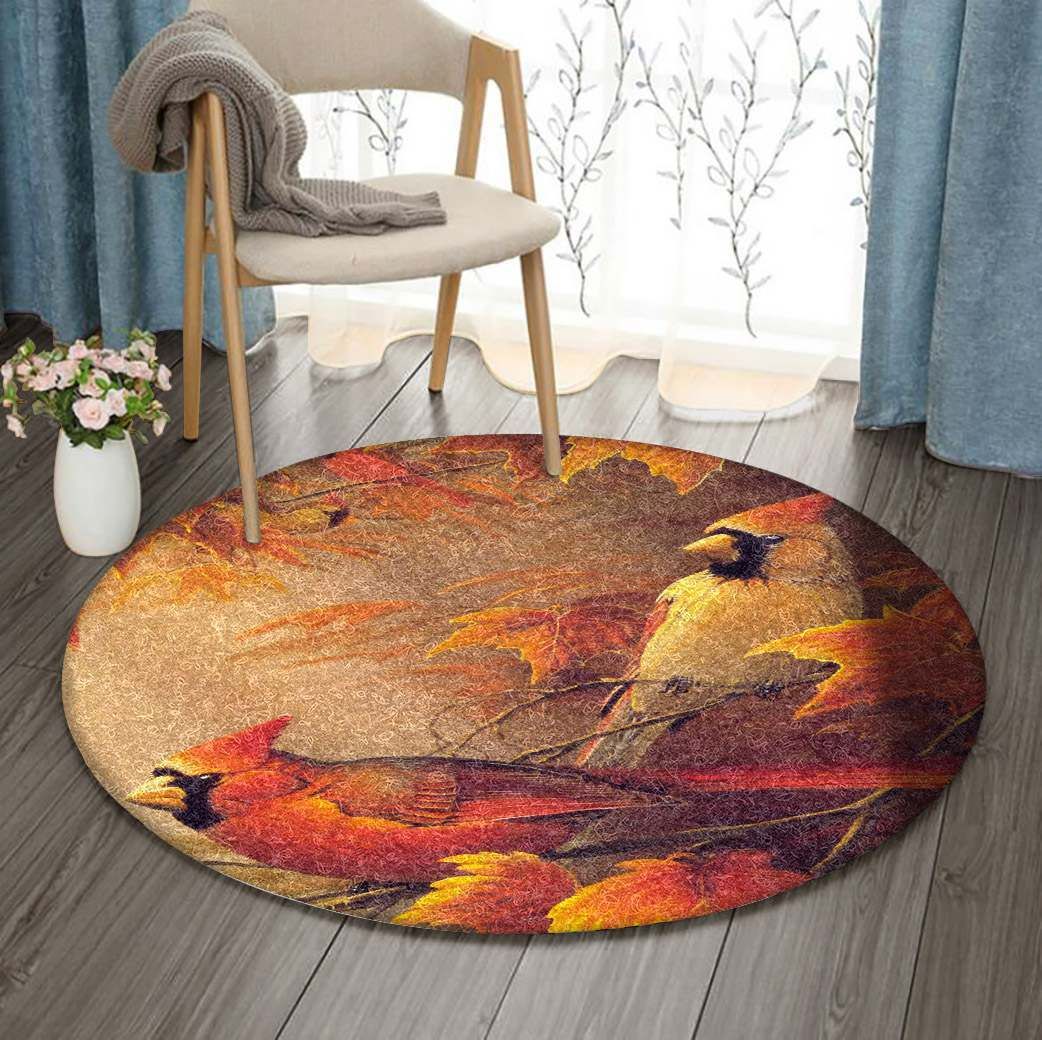 Cardinal Bird Round Carpet