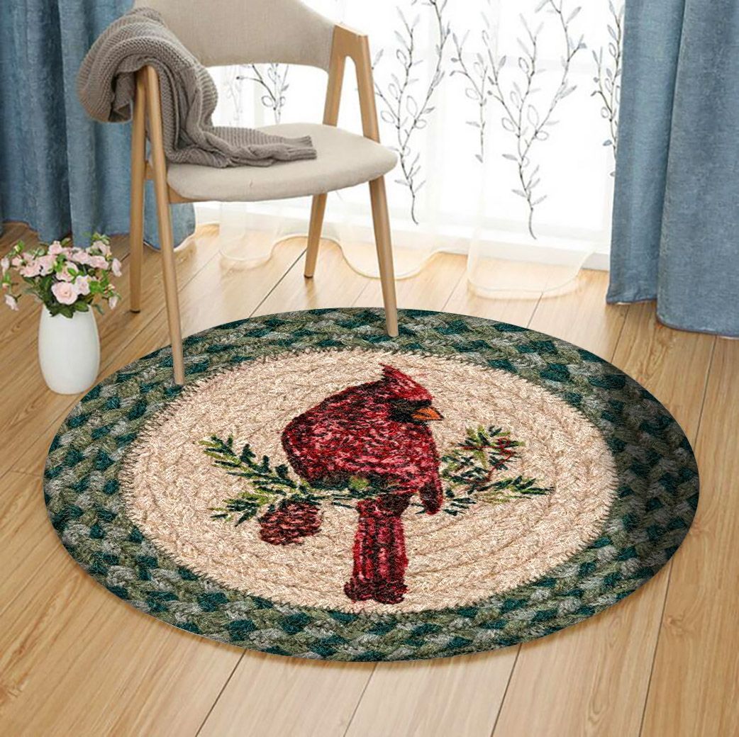 Cardinal Bird Round Carpet