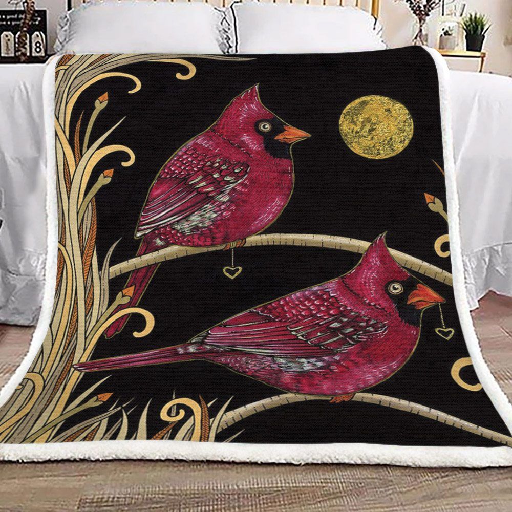 Cardinal Bird Sherpa Fleece