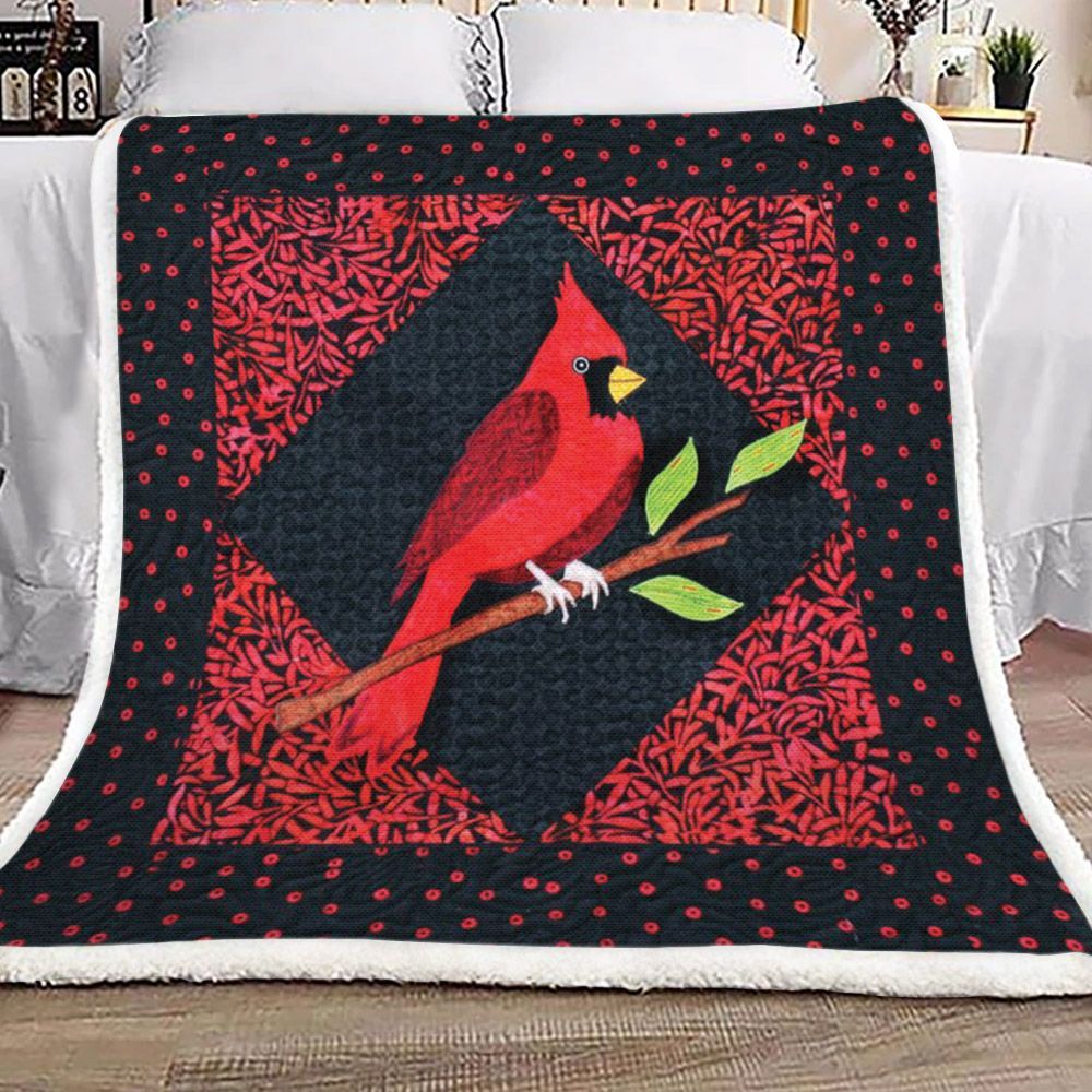 Cardinal Bird Sherpa Fleece