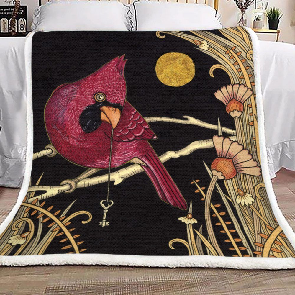 Cardinal Bird Sherpa Fleece