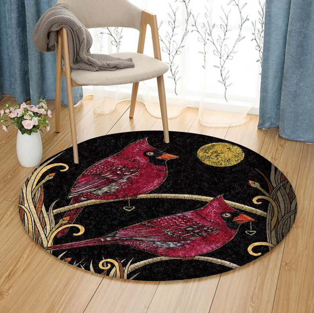 Cardinal Bird Round Carpet