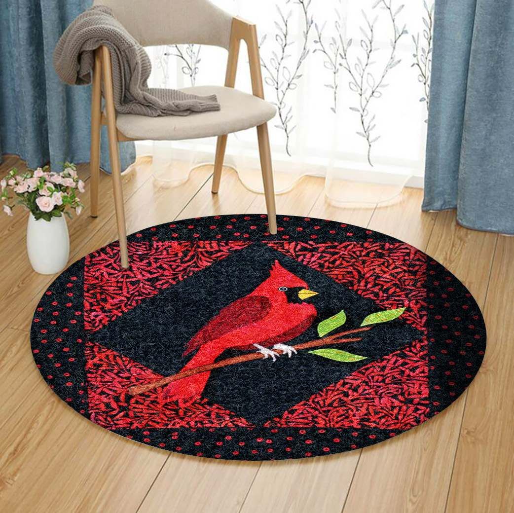 Cardinal Bird Round Carpet