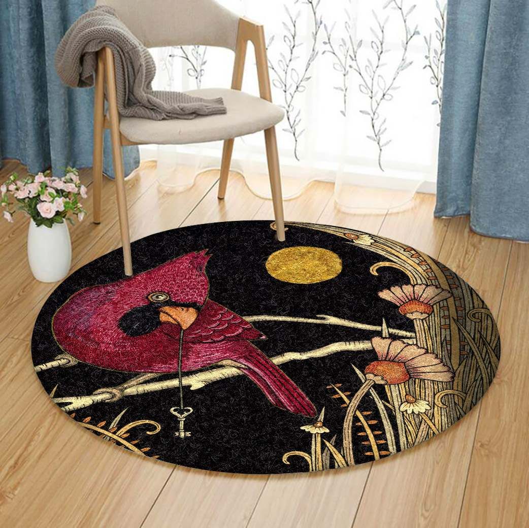 Cardinal Bird Round Carpet