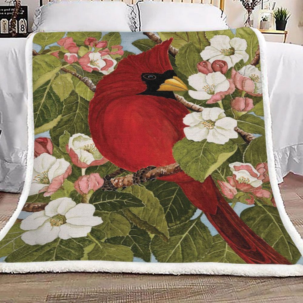 Cardinal Bird Sherpa Fleece