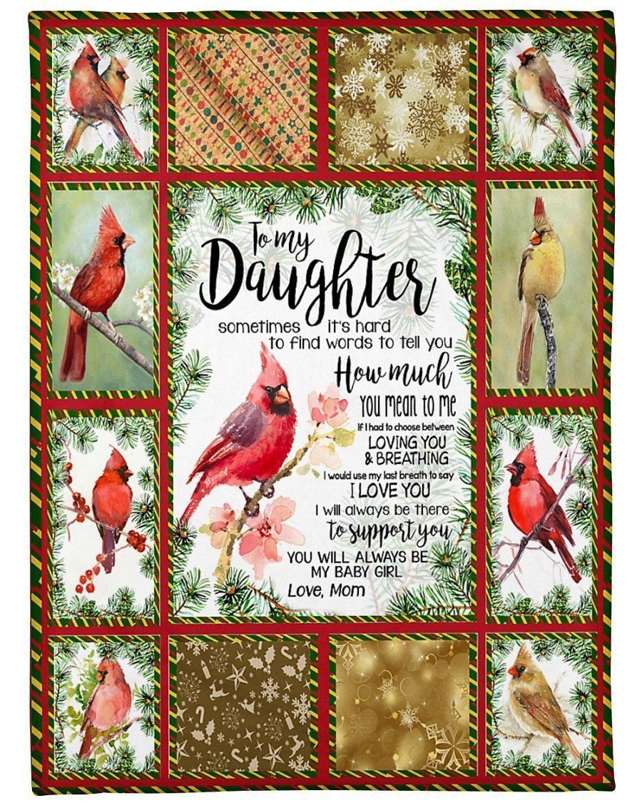 Cardinal Bird How Much You Mean To Me Fleece Blanket For Daughter