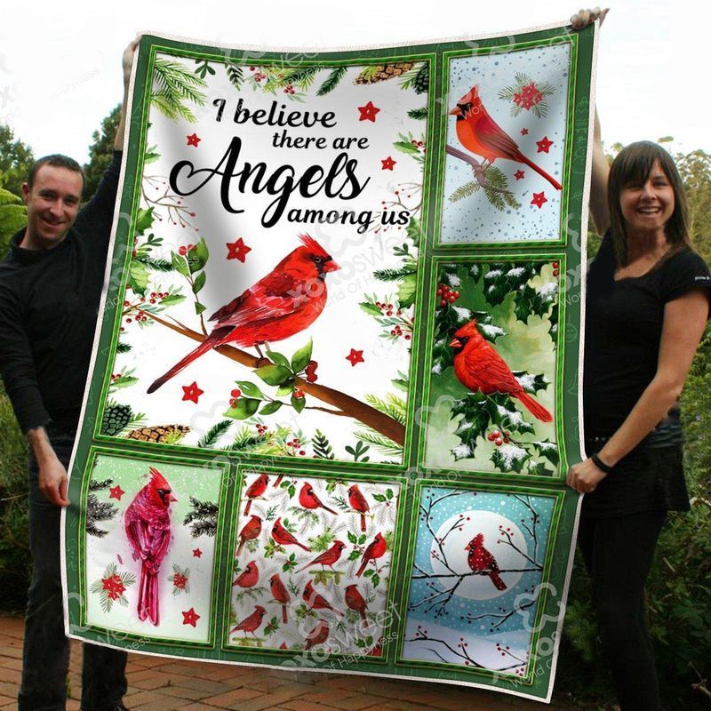 Cardinal Bird I Am Always With You Sherpa Fleece Blanket