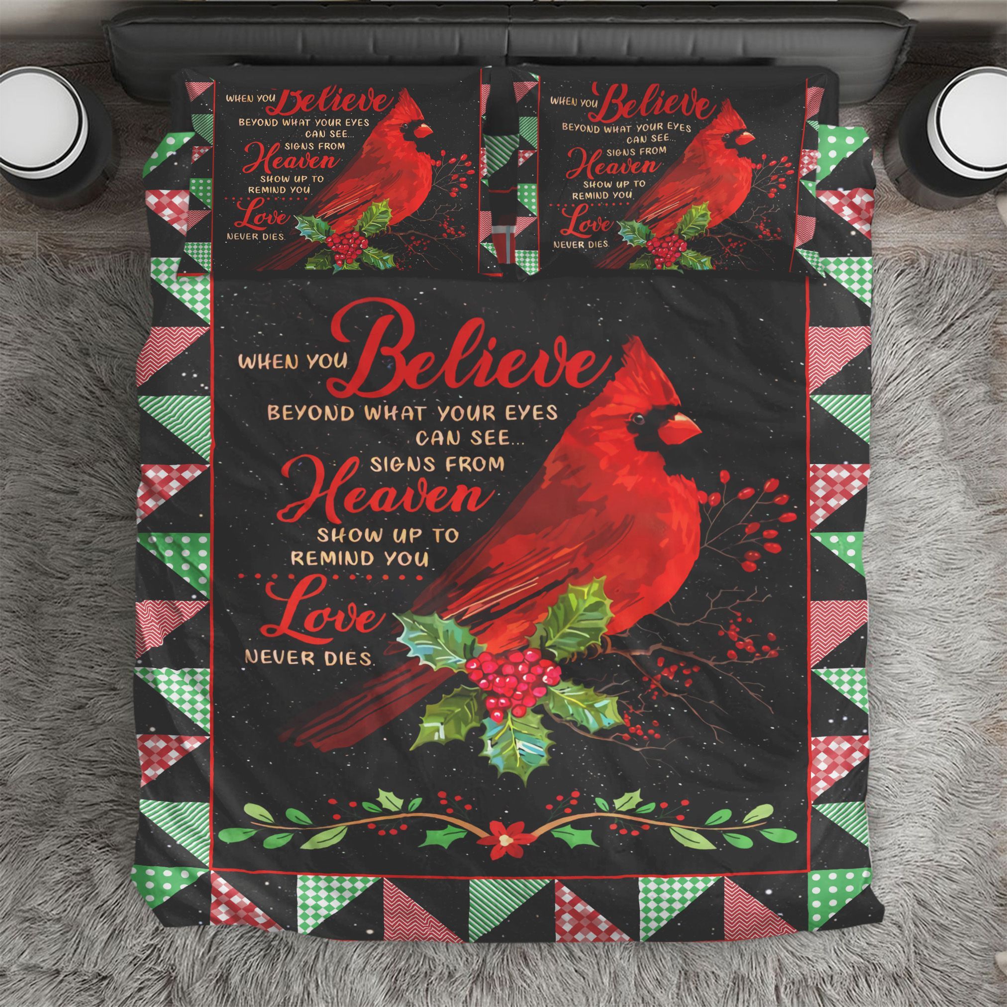 Cardinal Bird When You Believe Bedding Set