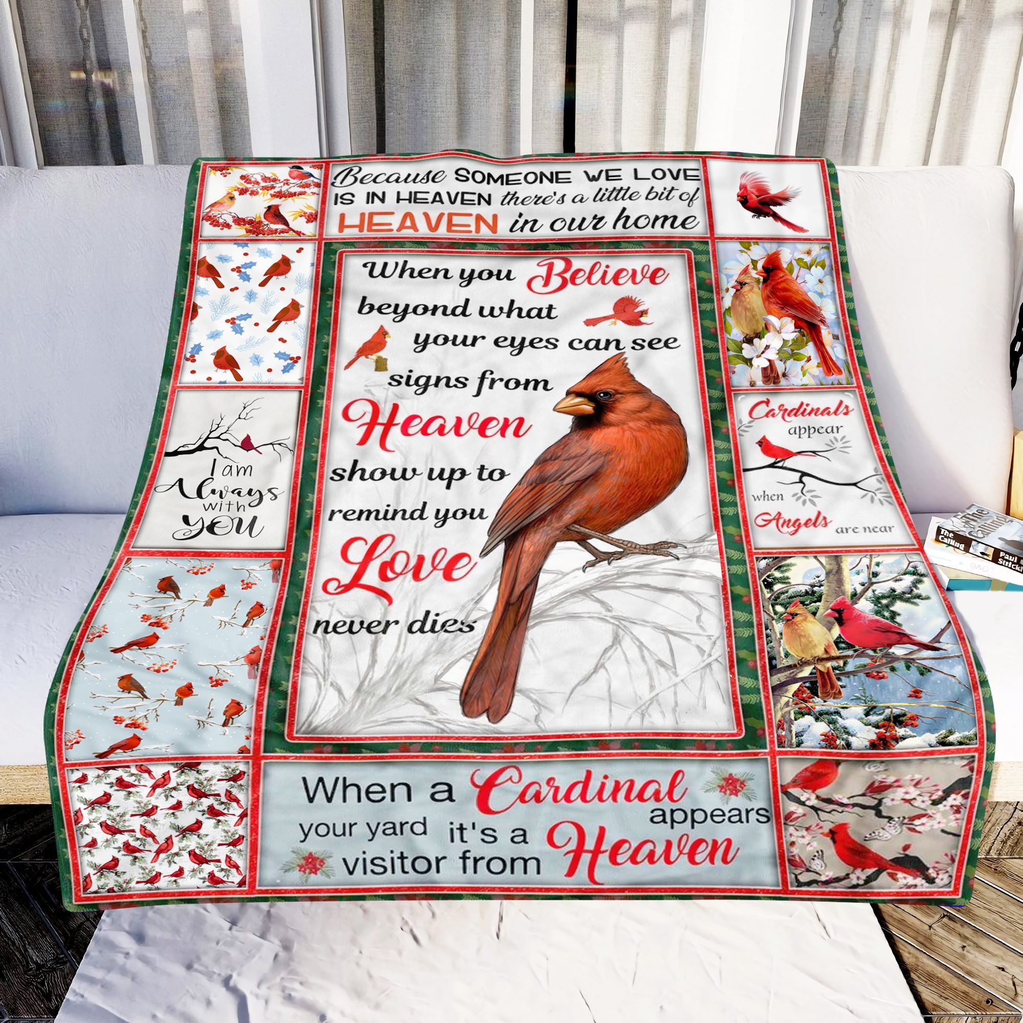 Cardinal Birds Cardinals Appear When Angels Are Near Sherpa Fleece Blanket