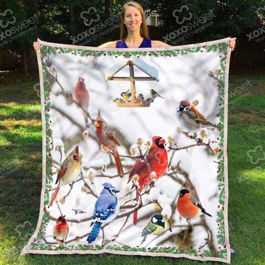 Cardinal Birdsd Sherpa Fleece Blanket