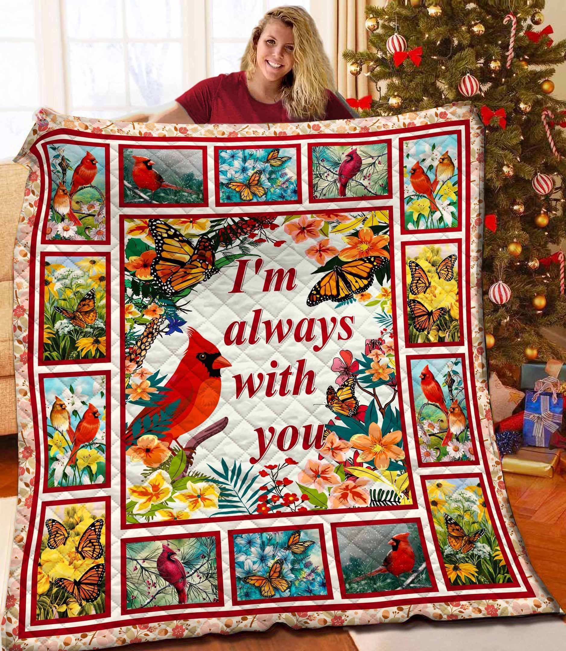 Cardinal Butterfly Quilt Blanket BBB121229HT