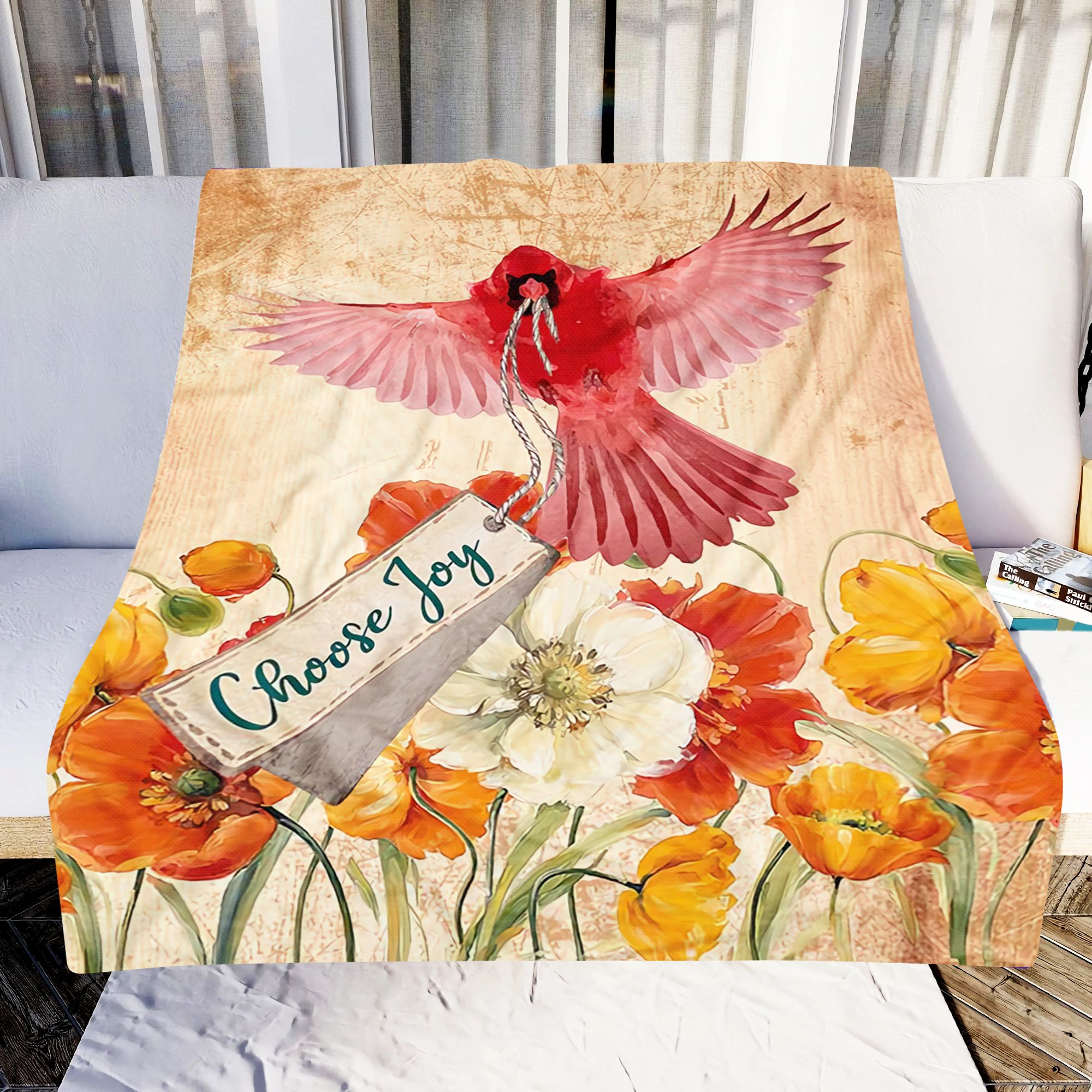 Cardinal Choose Joy Fleece Blanket