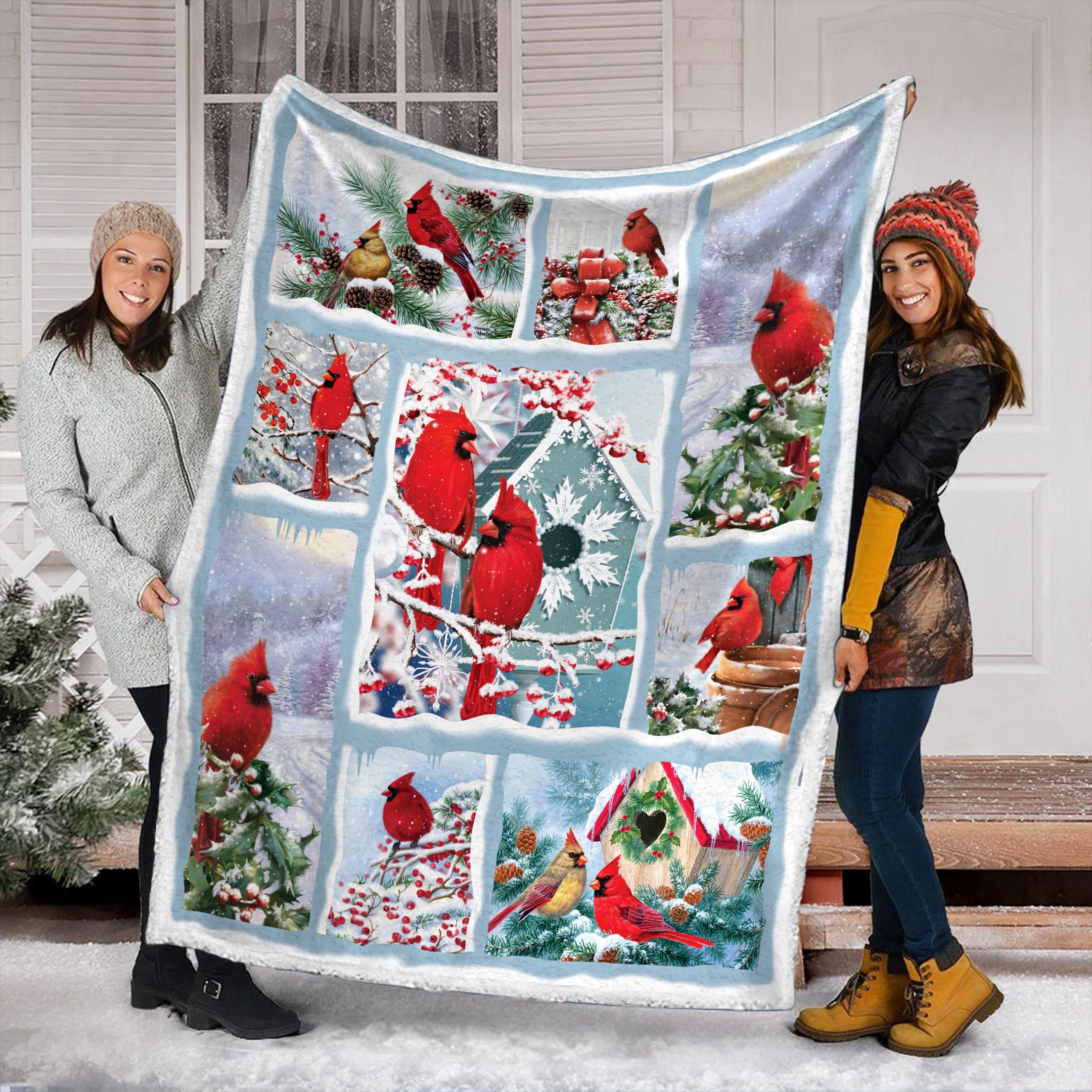 Cardinal Christmas Fleece Blanket