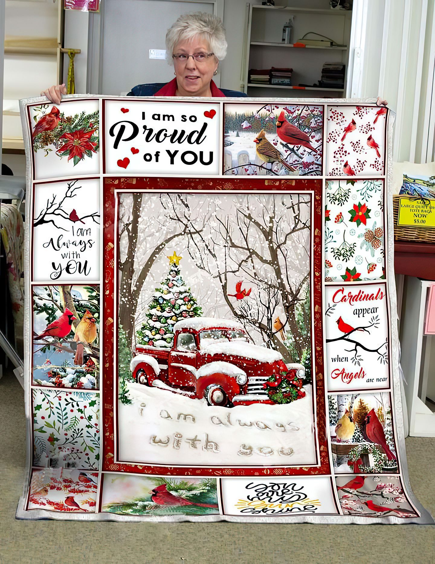Cardinal Christmas Bird DPC161102 Quilt Blanket