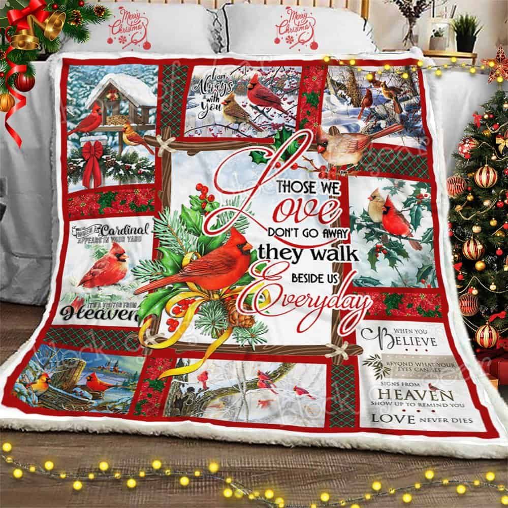 Cardinal Christmas Sherpa Fleece Blanket
