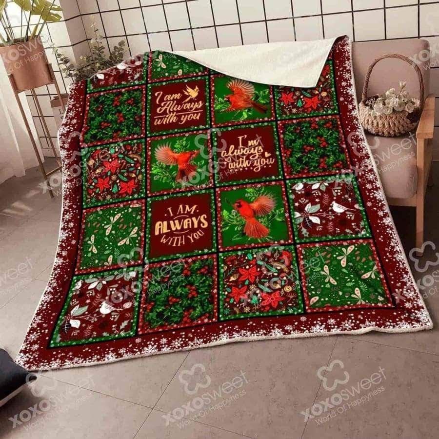 Cardinal Christmas Sherpa Fleece Blanket