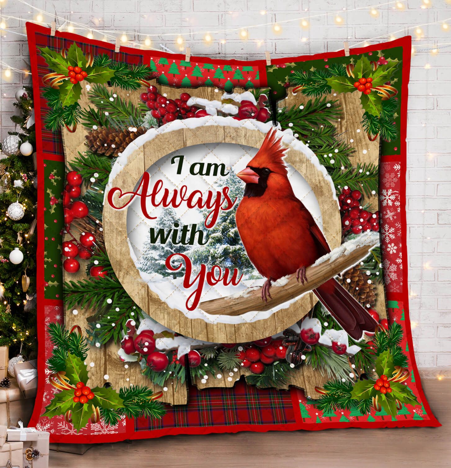 Cardinal Christmas DAC171107 Quilt Blanket