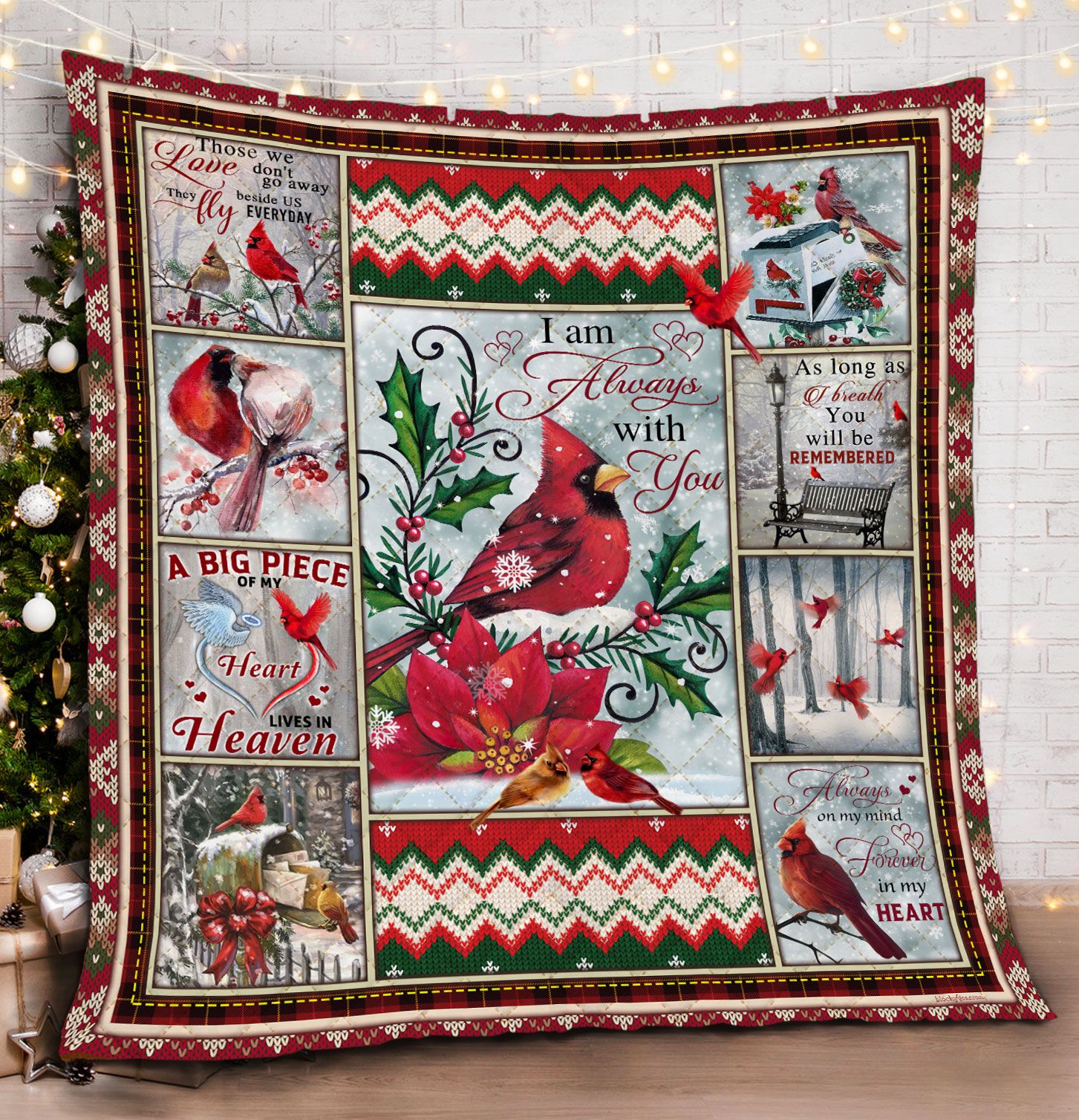 Cardinal Christmas DAC171194 Quilt Blanket