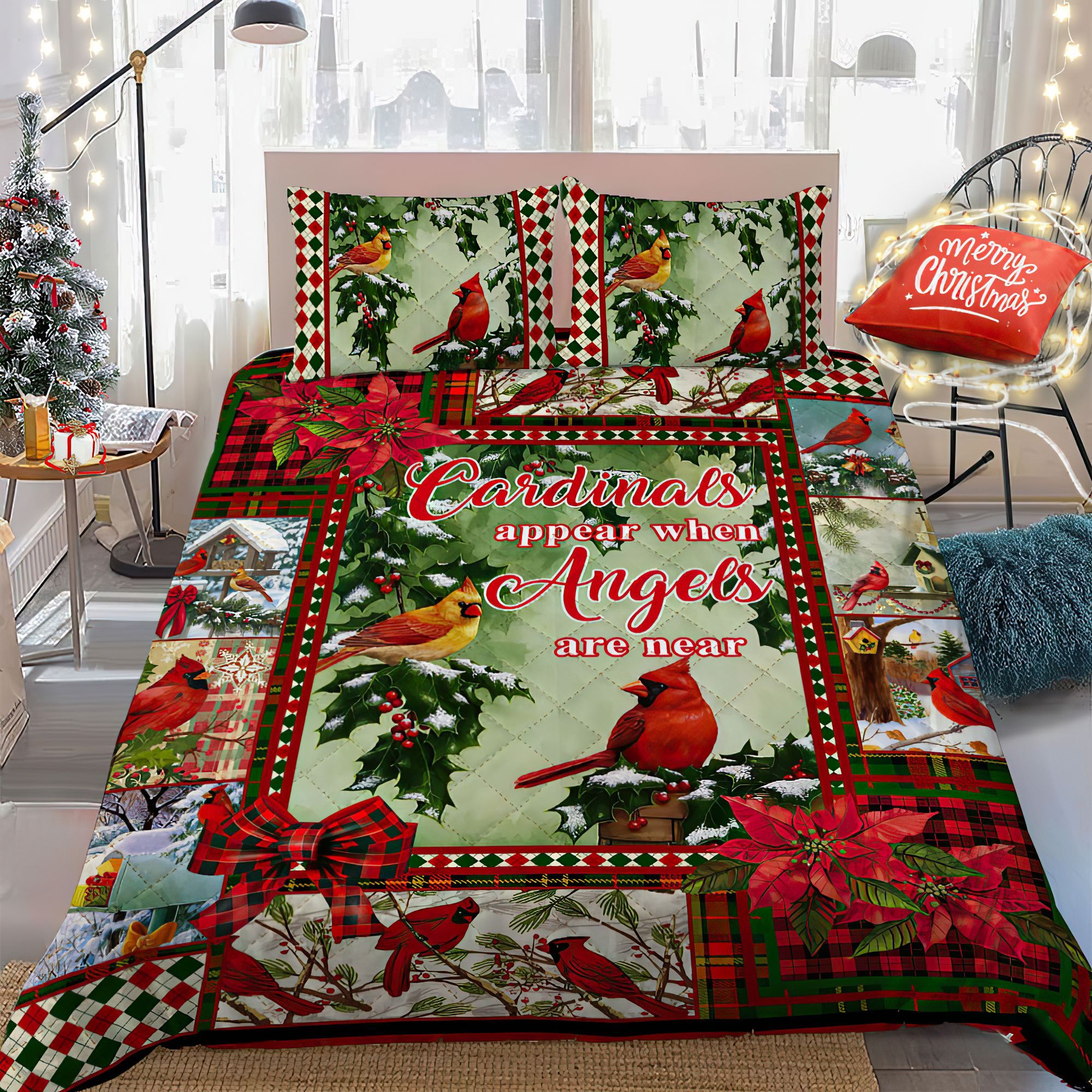 Cardinal Christmas Bedding Set