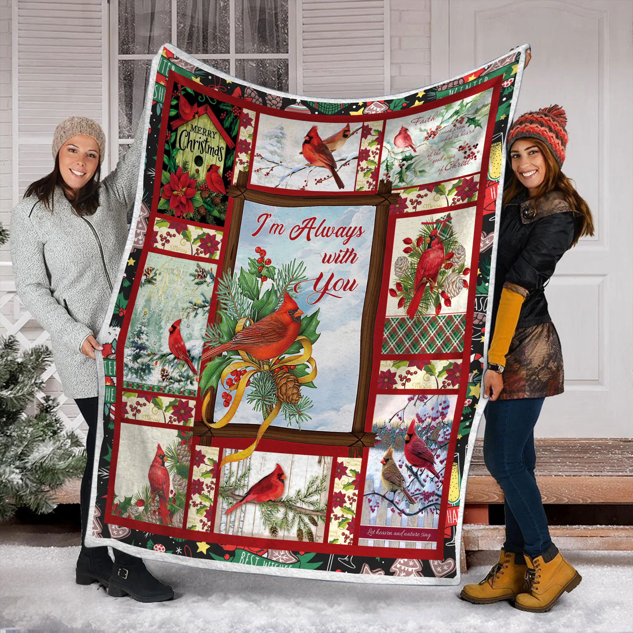Cardinal Christmas Fleece Blanket