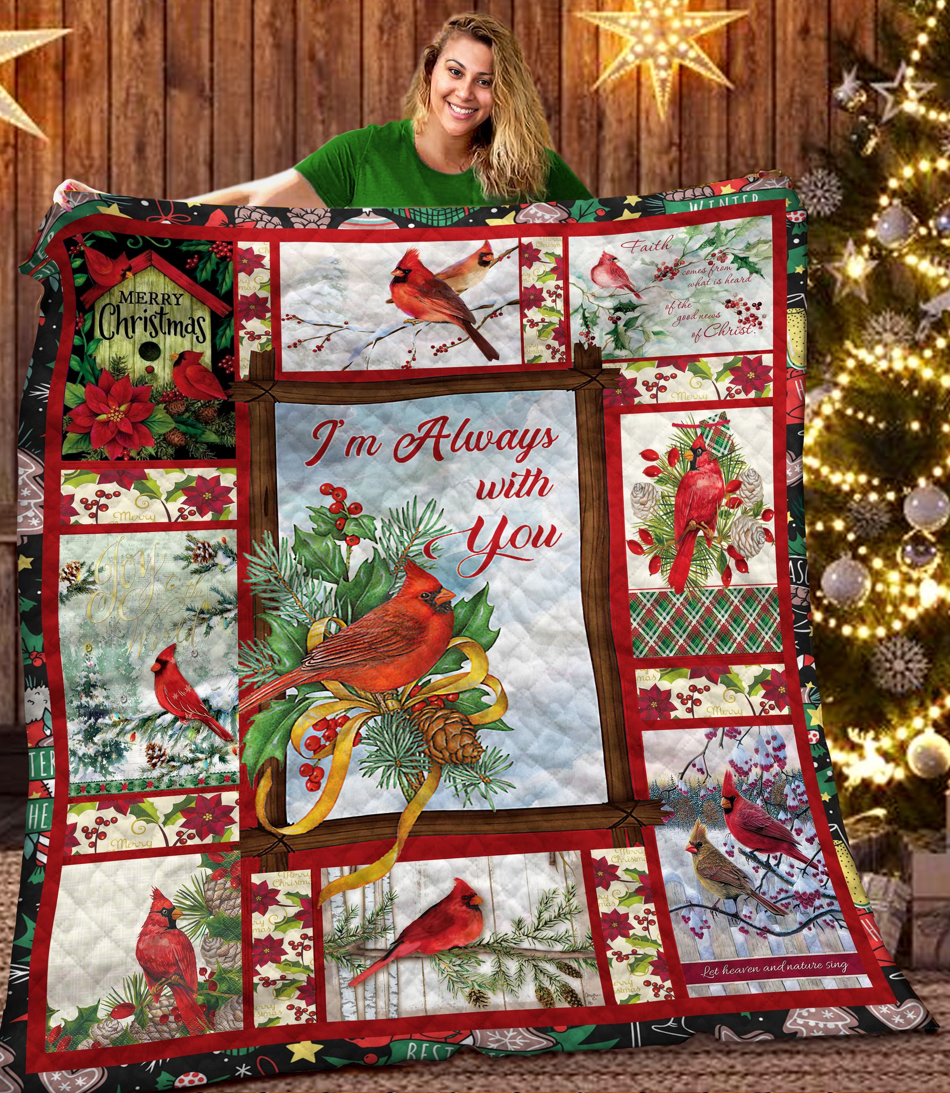 Cardinal Christmas DTH161108HD Quilt Blanket