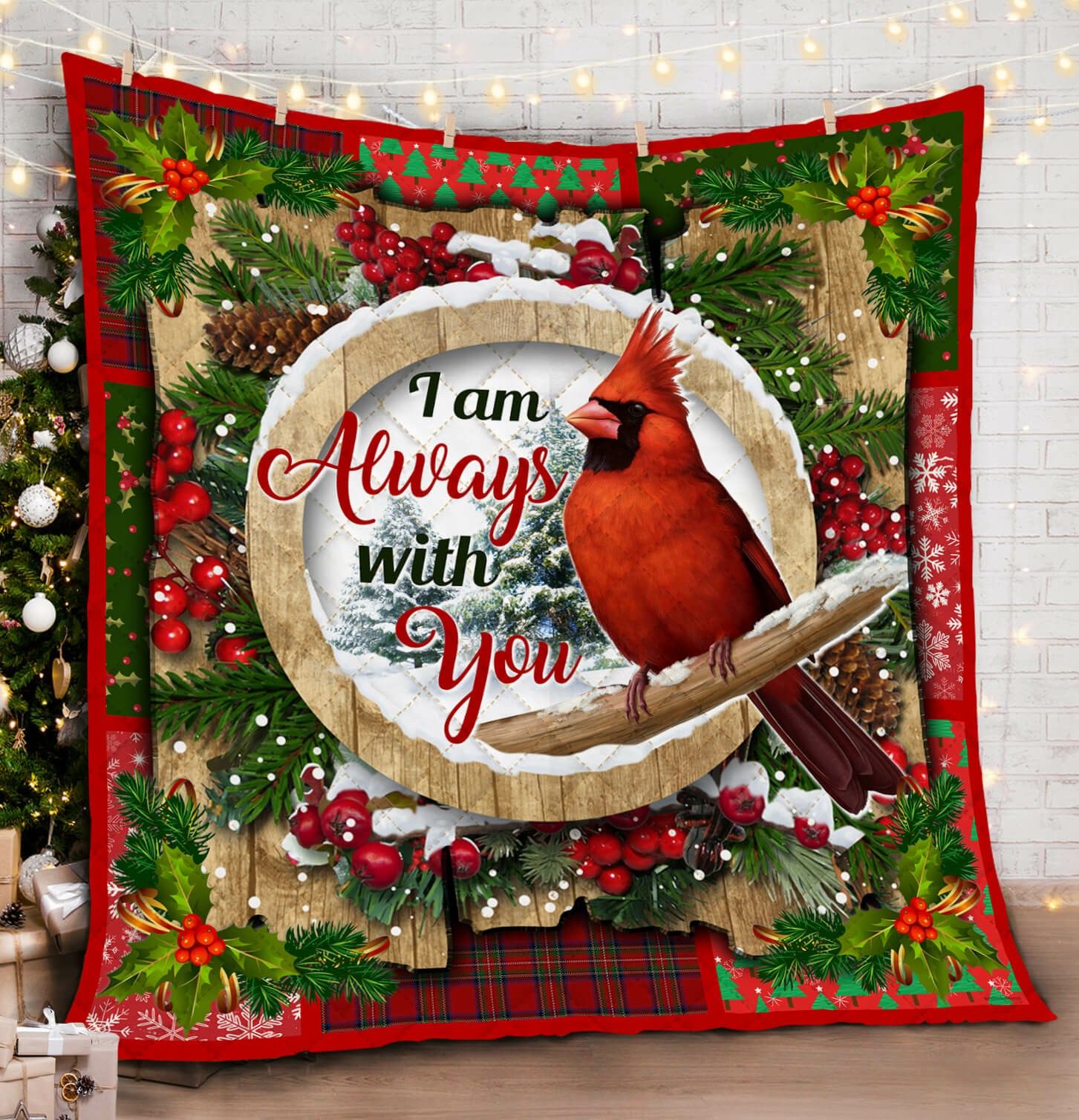 Cardinal Christmas HHC121105TH Quilt Blanket