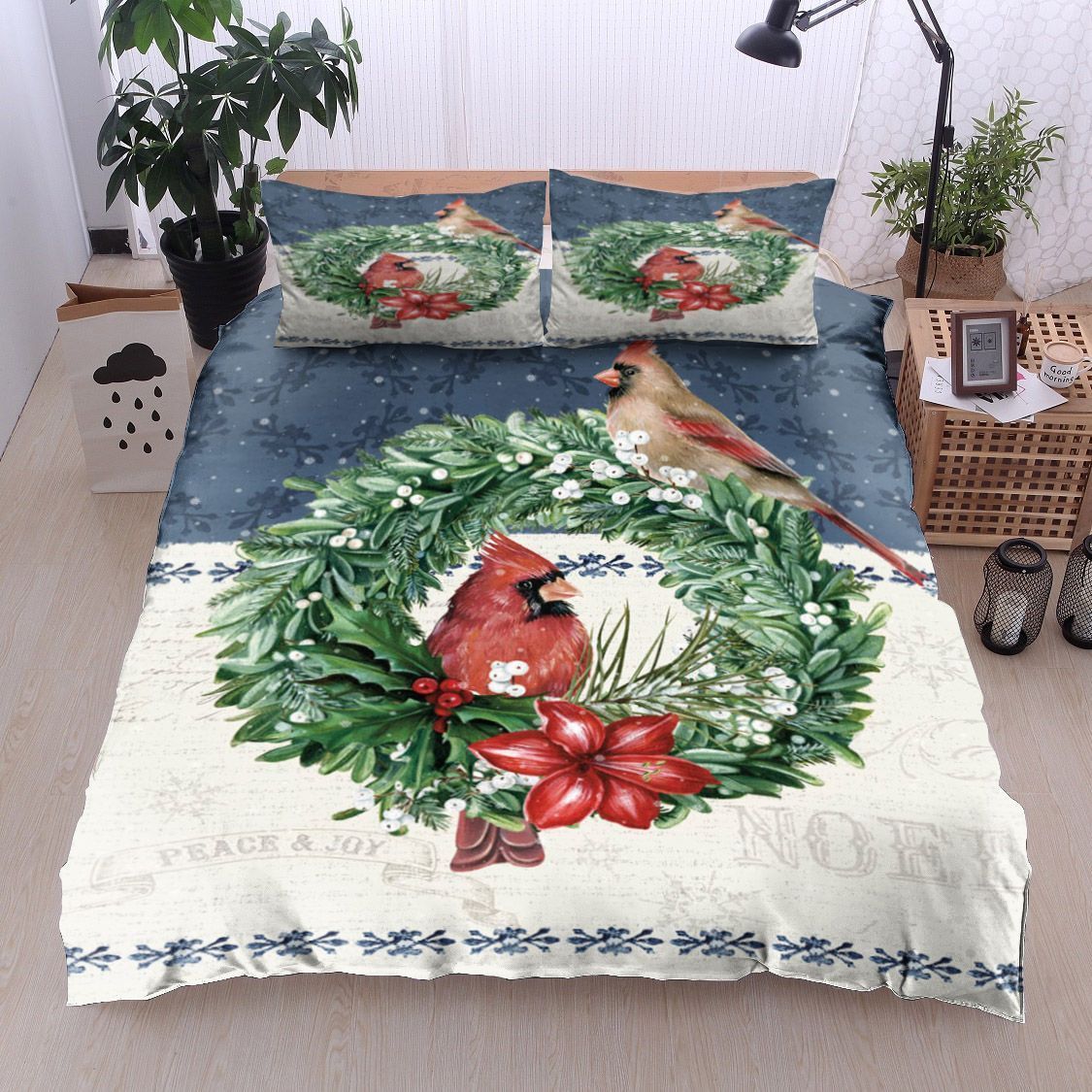 Cardinal Christmas Bedding Set