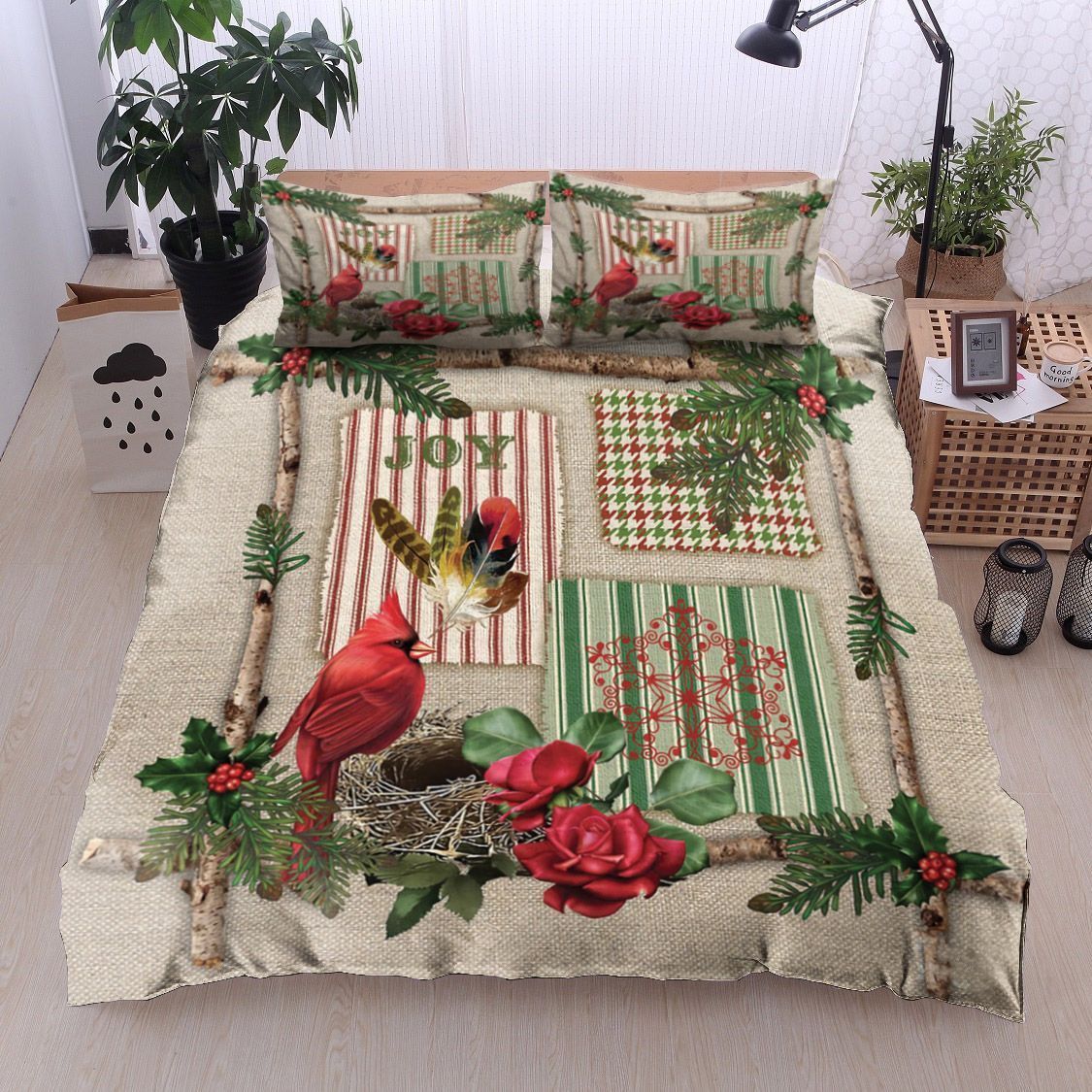 Cardinal Christmas Bedding Set