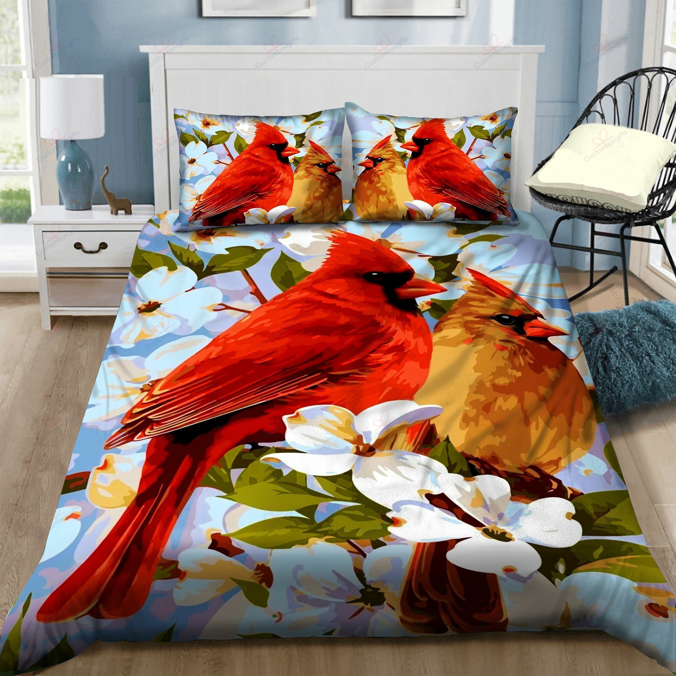 Cardinal Couple Love Bedding Set