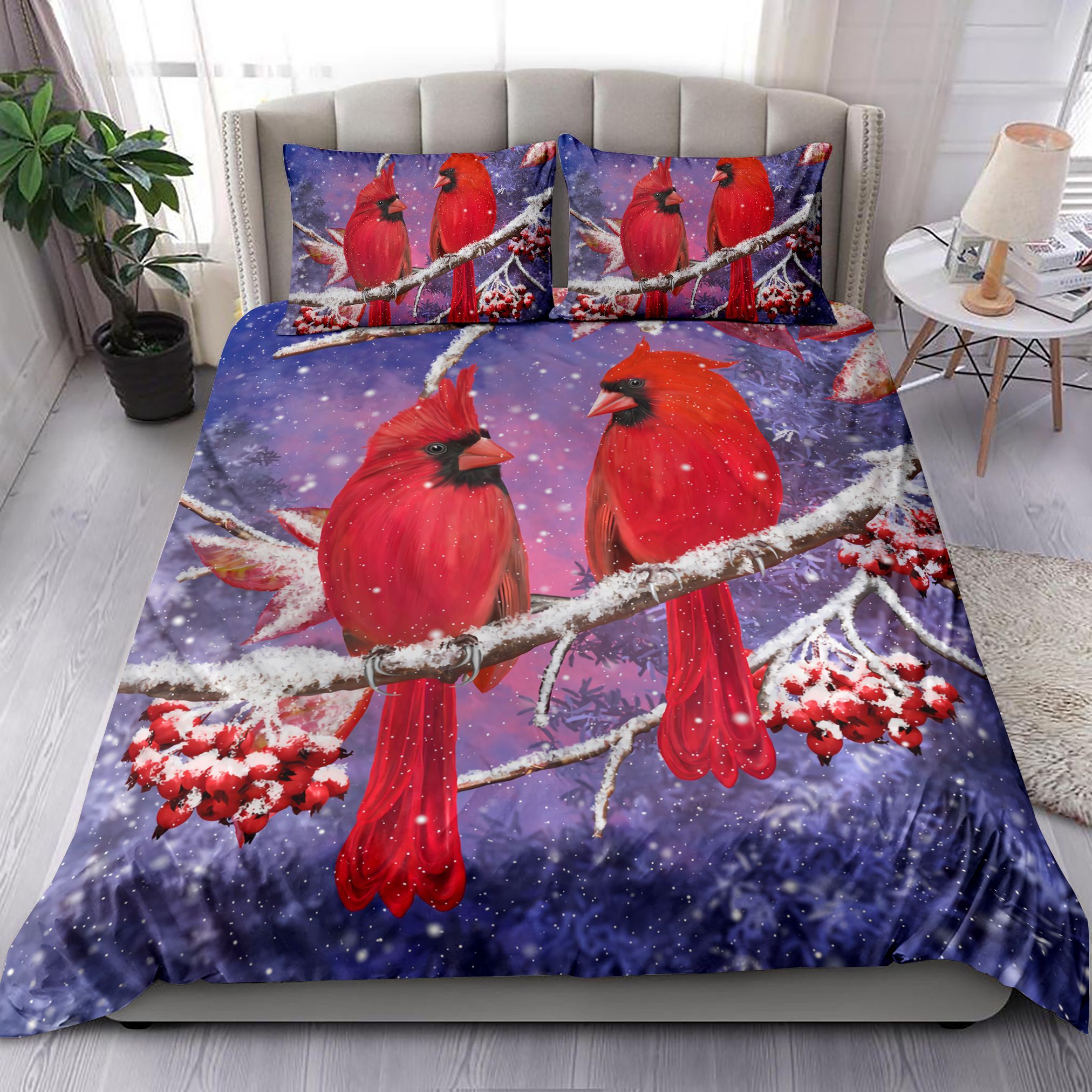 Cardinal Couple Bedding Set