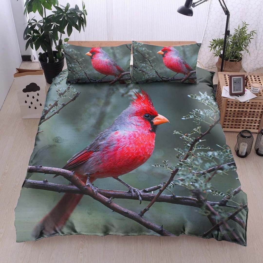 Cardinal Twin Queen King Cotton Bed Sheets Spread Comforter Bedding Set