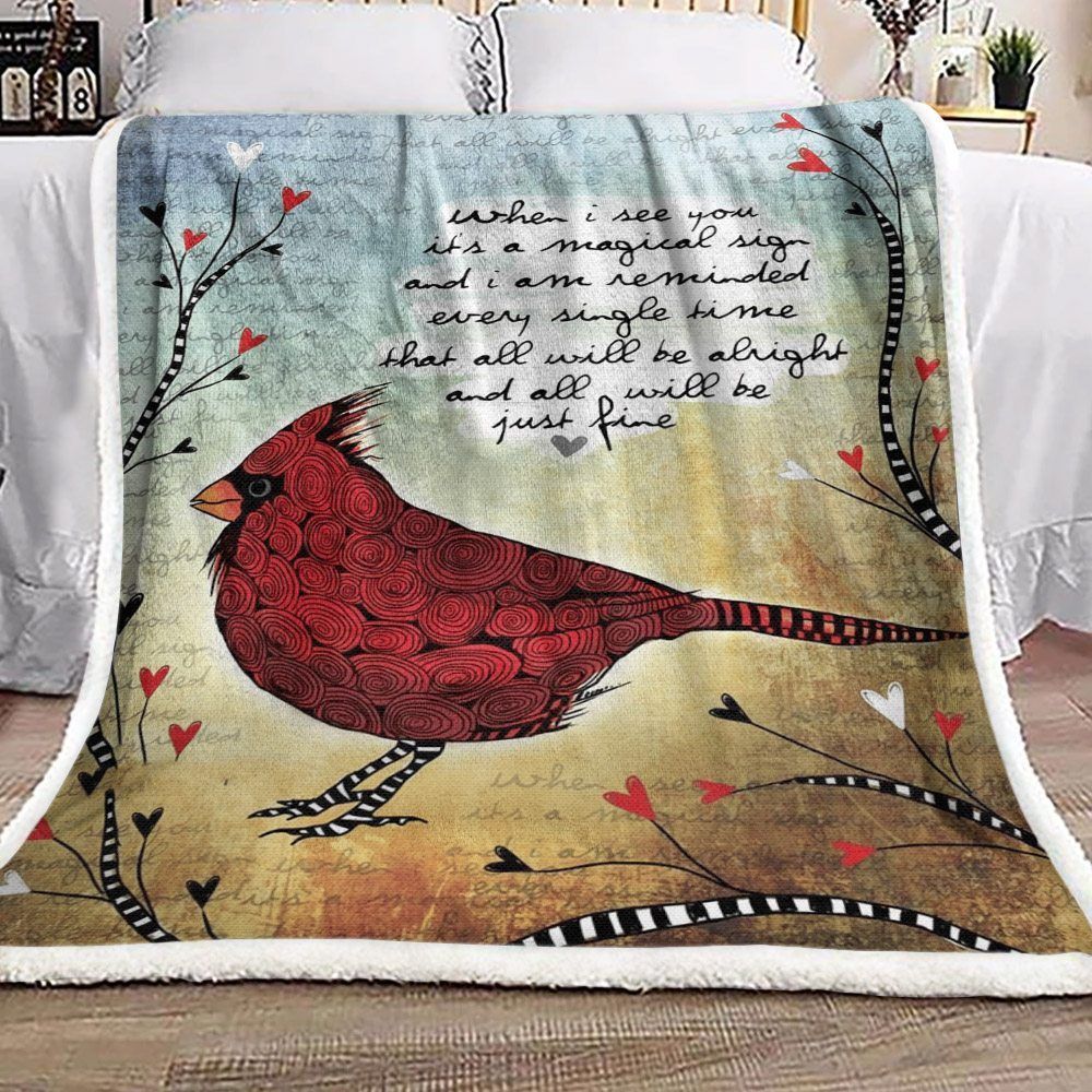 Cardinal Sherpa Fleece Blanket