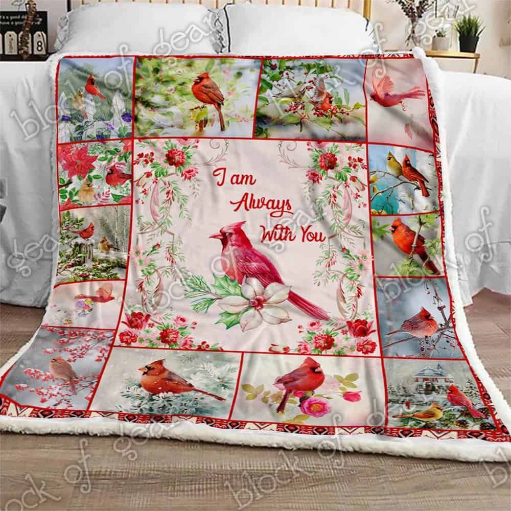 Cardinal I am Always With You Fleece Blanket