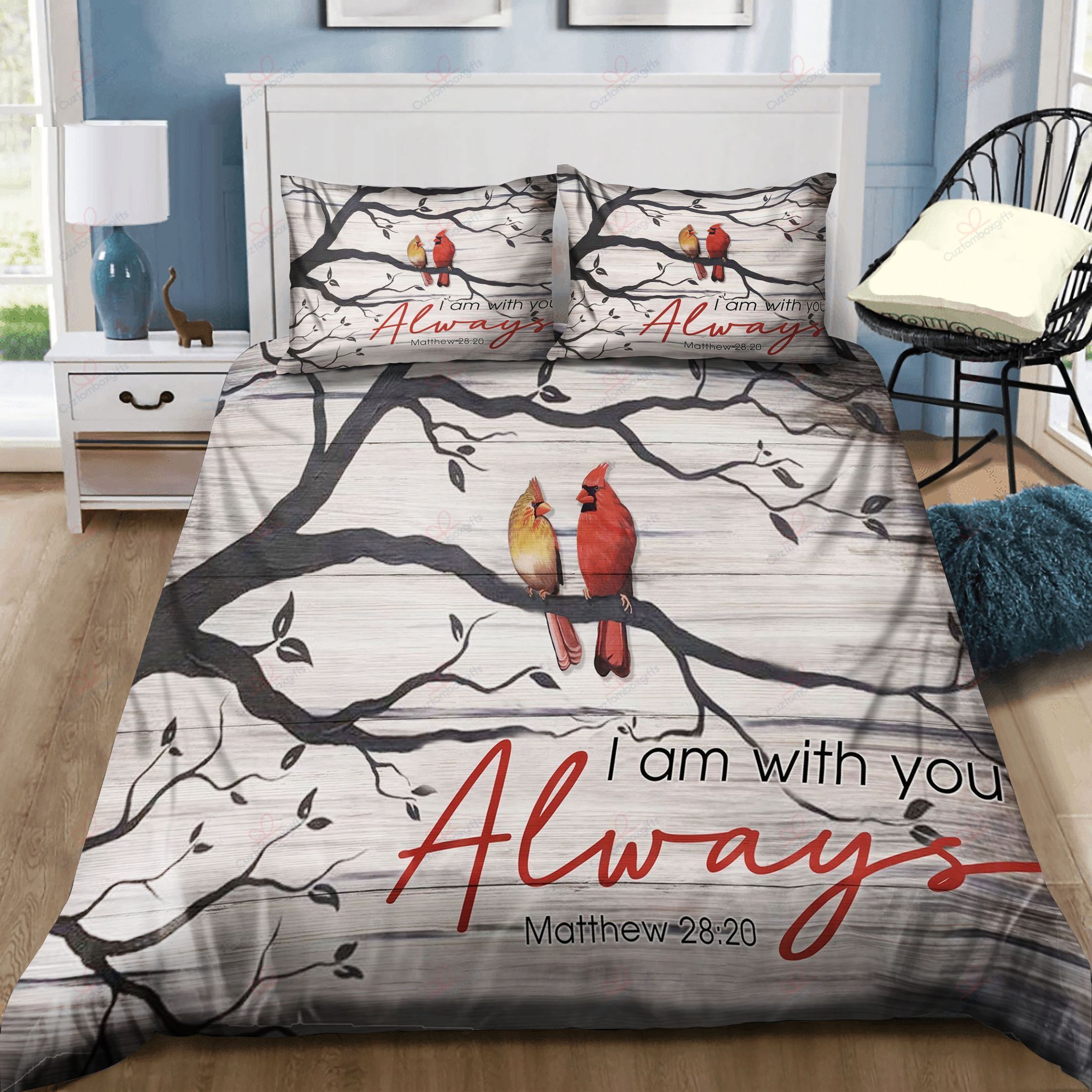 Cardinal I Am Always With You Bedding Set