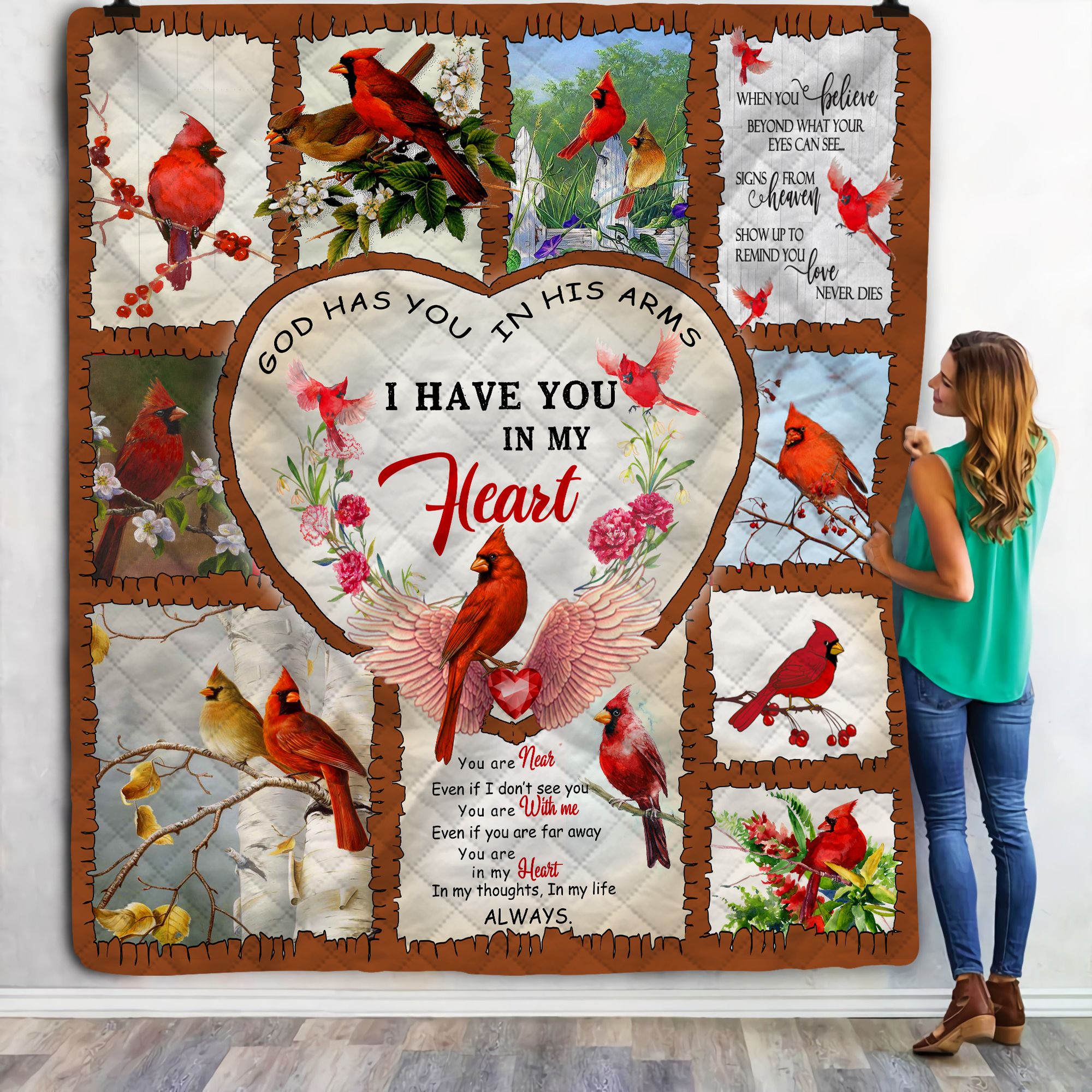 Cardinal I Love You In My Heart Fleece Blanket