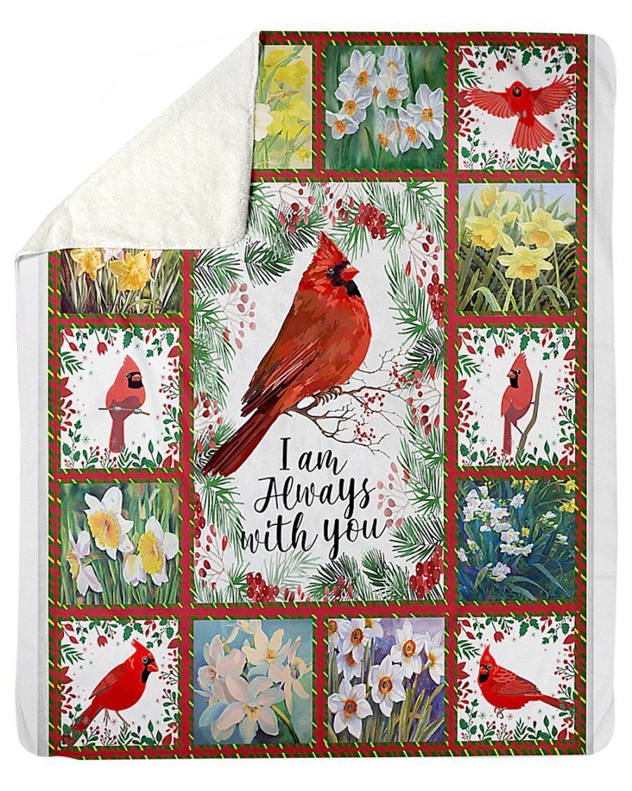 Cardinal I’m Always With You Gift For Bird Lover Sherpa Blanket