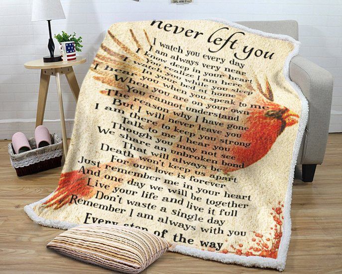 Cardinal I Never Left You Sherpa Fleece Blanket