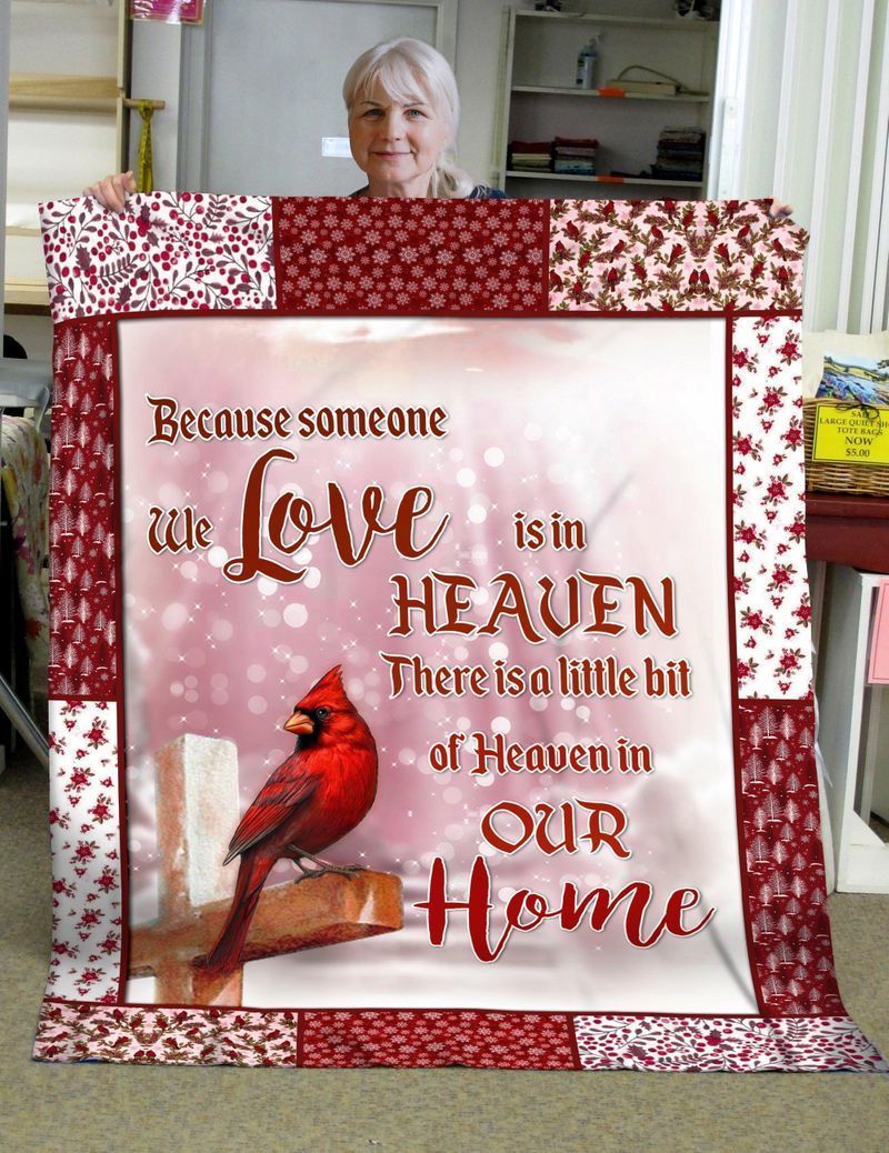 Cardinal In Heaven Sherpa Fleece Blanket