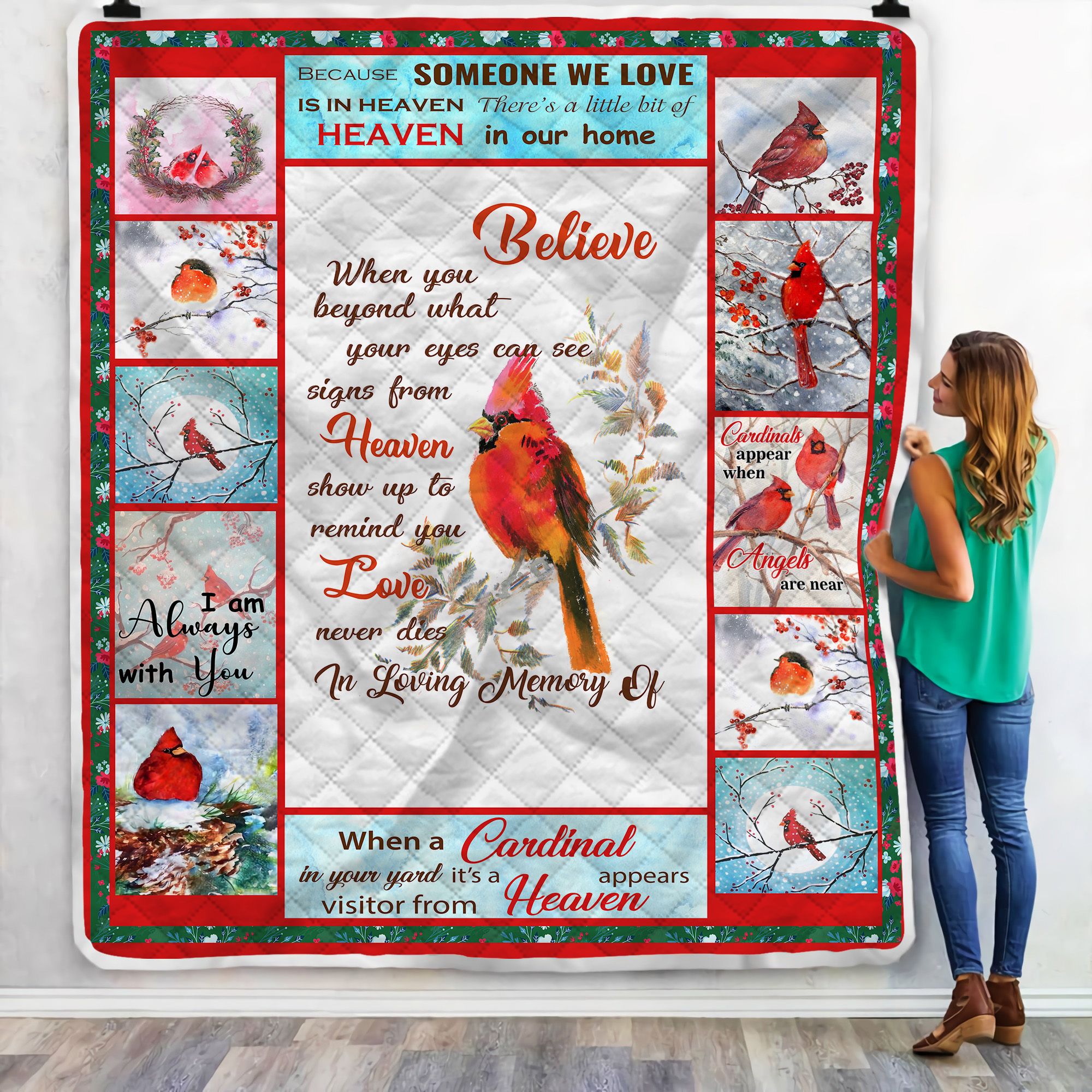 Cardinal In Loving Memory Of Fleece Blanket