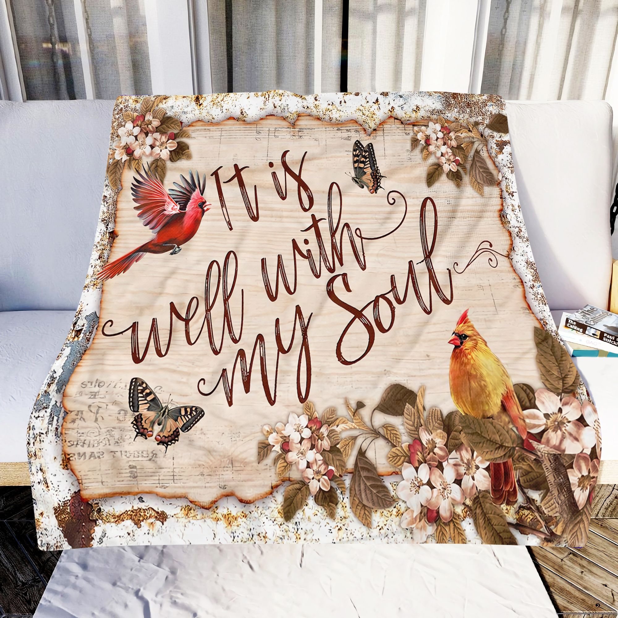 Cardinal It Is Well With My Soul Fleece Blanket