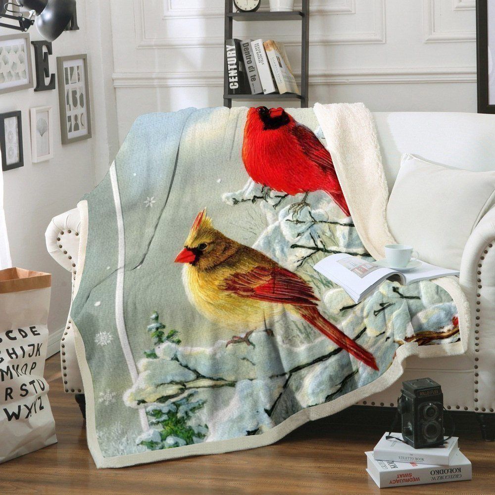 Cardinal Sherpa Fleece Blanket