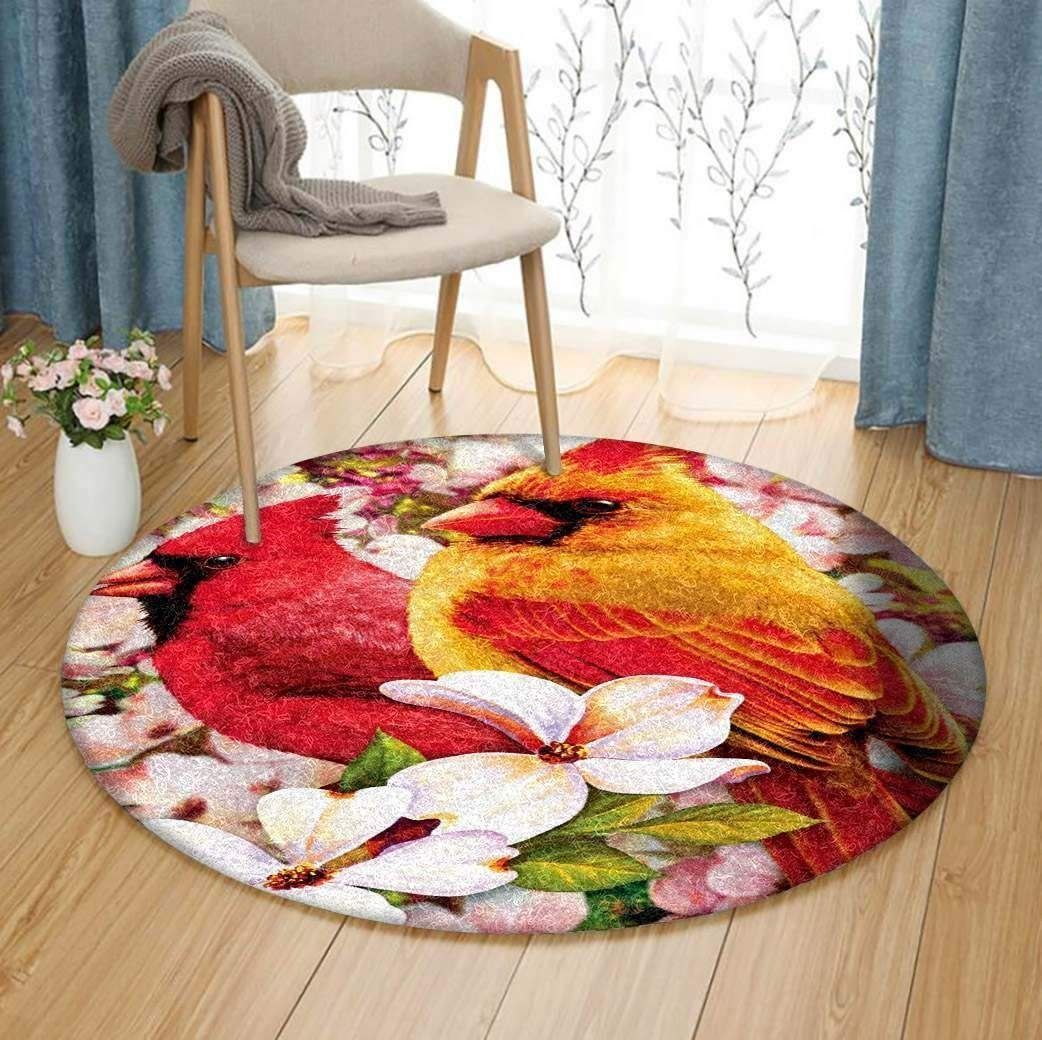 Cardinal Painting Round Carpet
