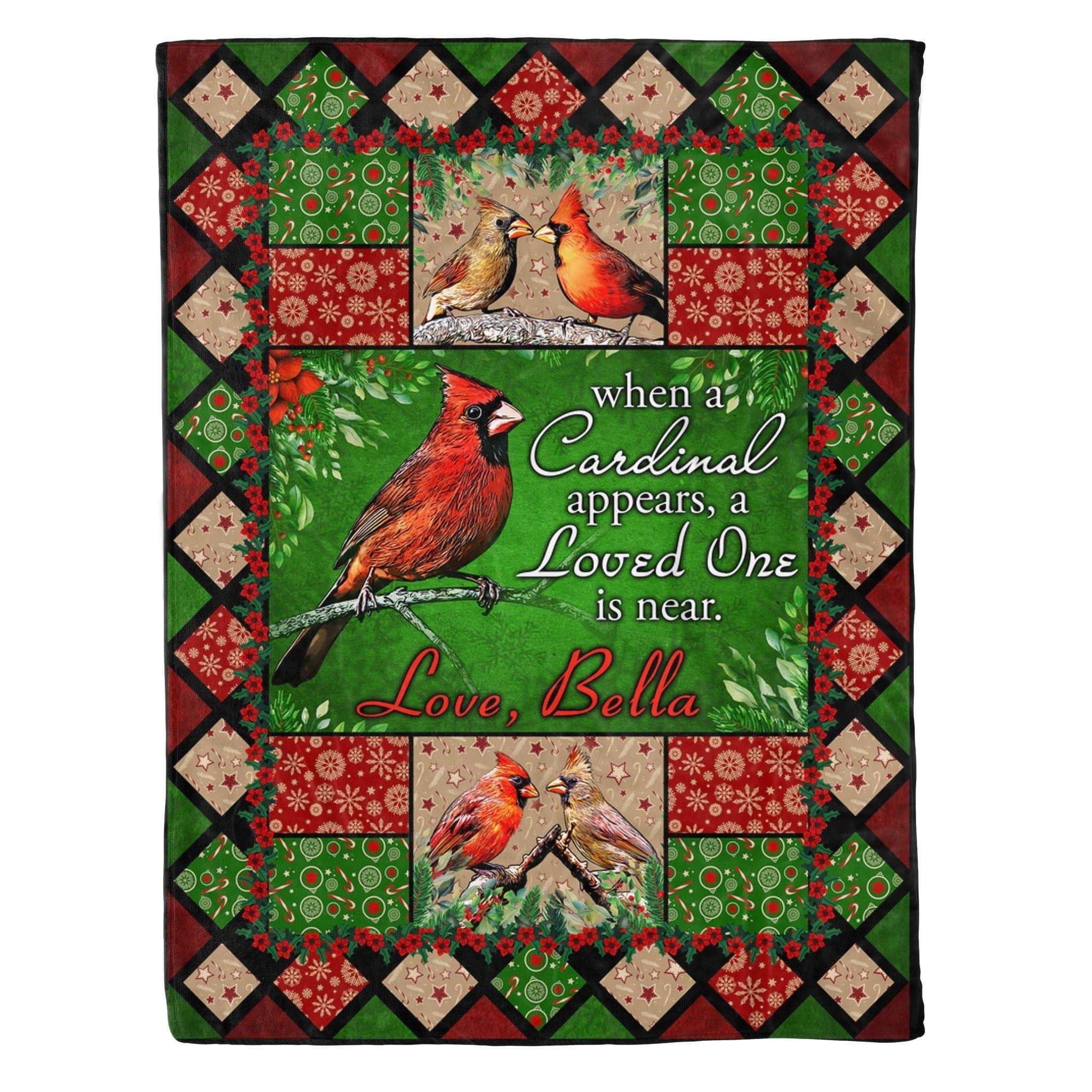 Cardinal Personalized Fleece Blanket