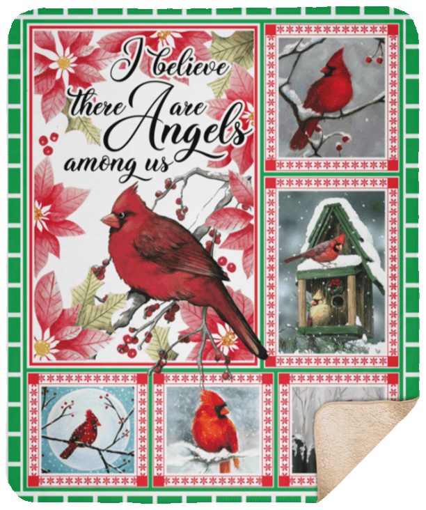 Cardinal Red Bird Sherpa Fleece Blanket