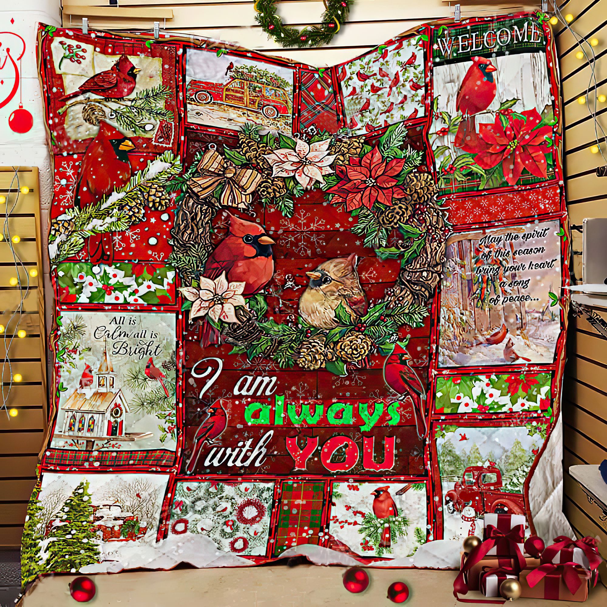 Cardinal Red Christmas DPC121102 Quilt Blanket