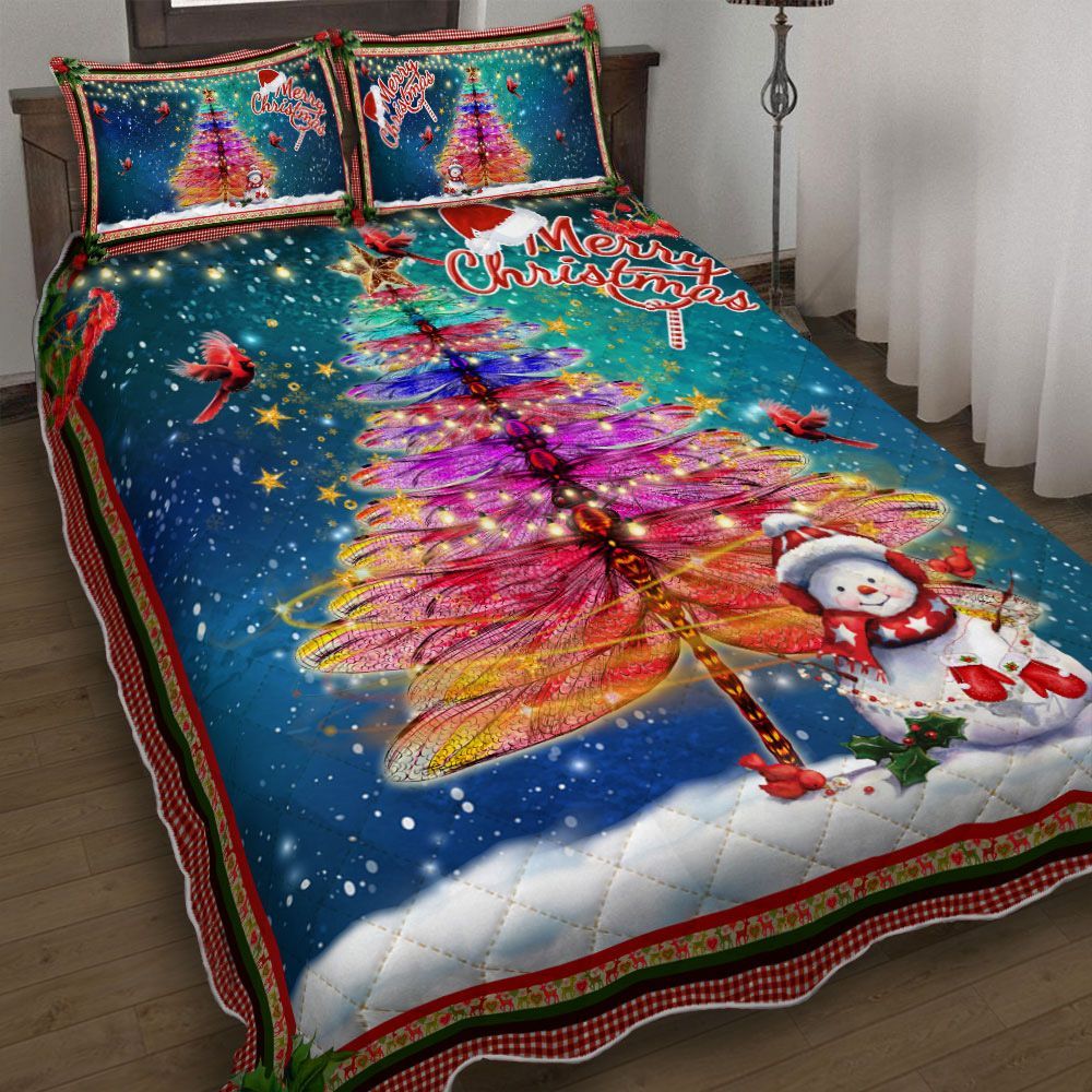 Cardinal Snowman Christmas Bedding Set