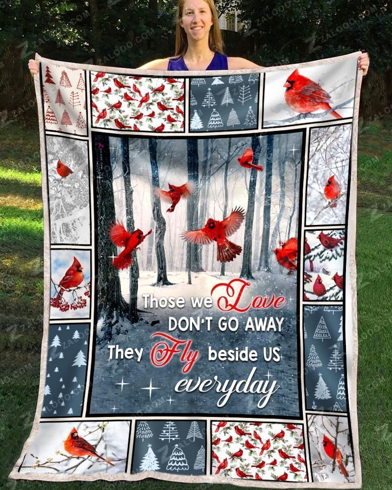 Cardinal They Fly Beside Us Sherpa Fleece Blanket