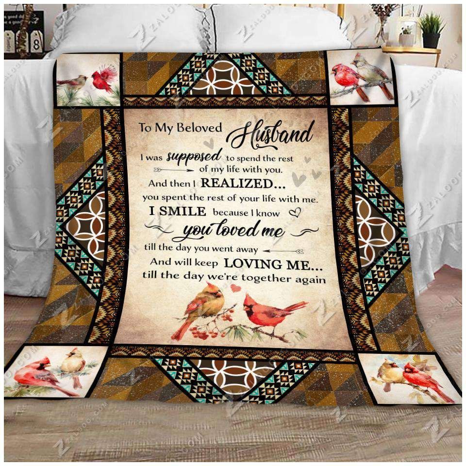 Cardinal To My Beloved Husband Sherpa Fleece Blanket