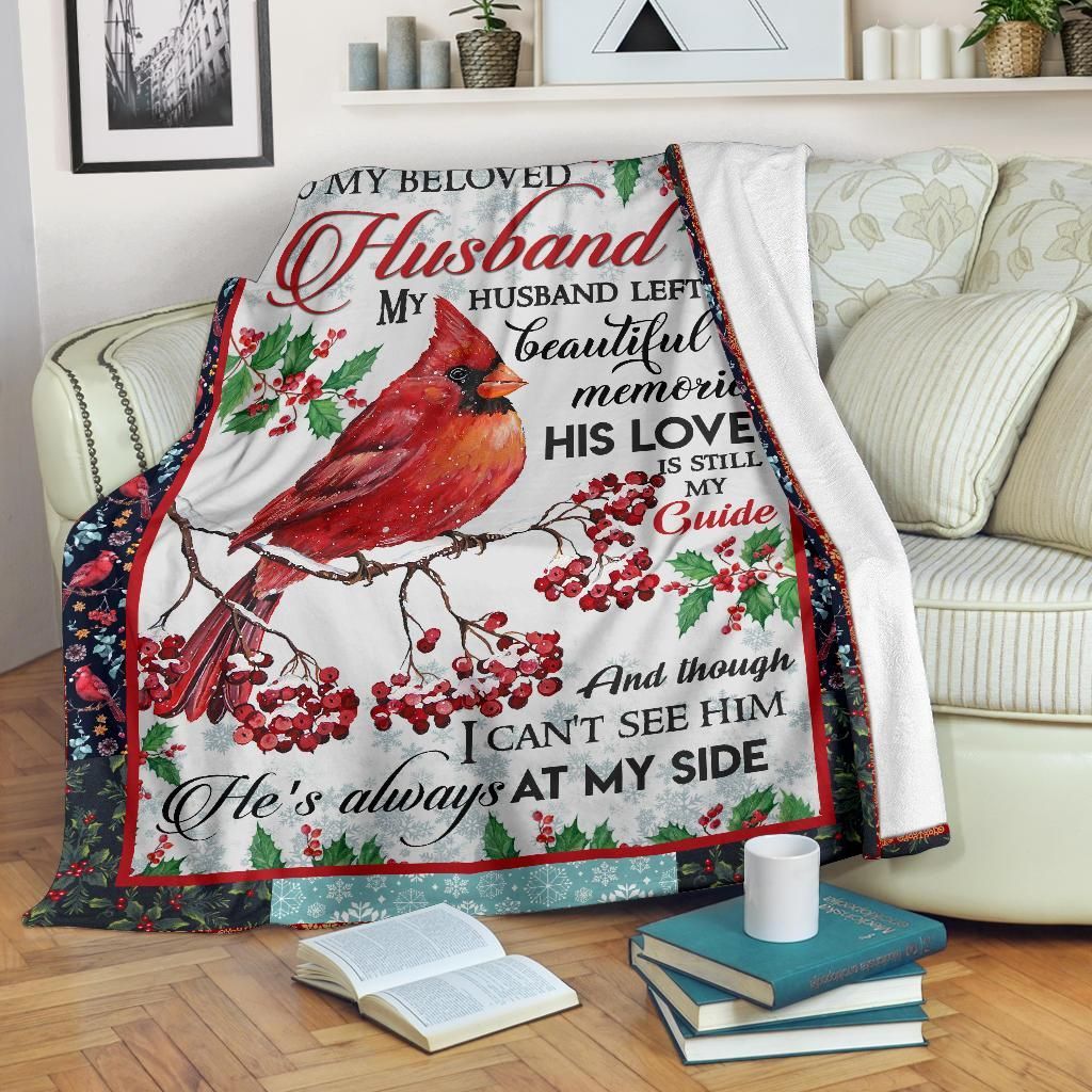 Cardinal To My Husband Sherpa Fleece Blanket